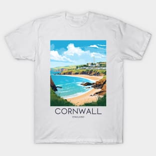 A Pop Art Travel Print of Cornwall - England T-Shirt